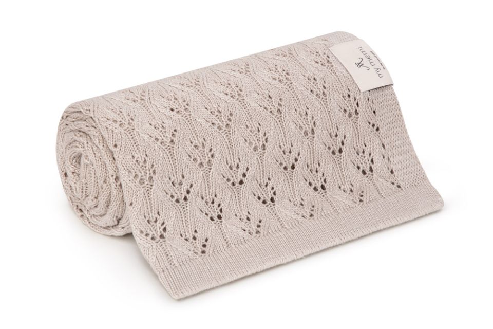 Bamboo Blanket Openwork - Light Beige/Sand