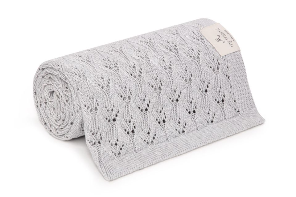 Bamboo Blanket Openwork - Light Grey