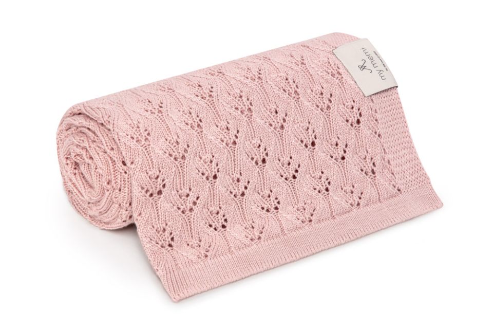 Bamboo Blanket Openwork - Powder Pink