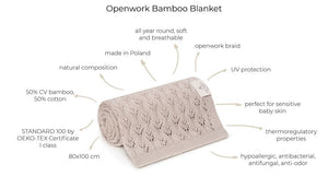 Bamboo Blanket Openwork - Light Beige/Sand